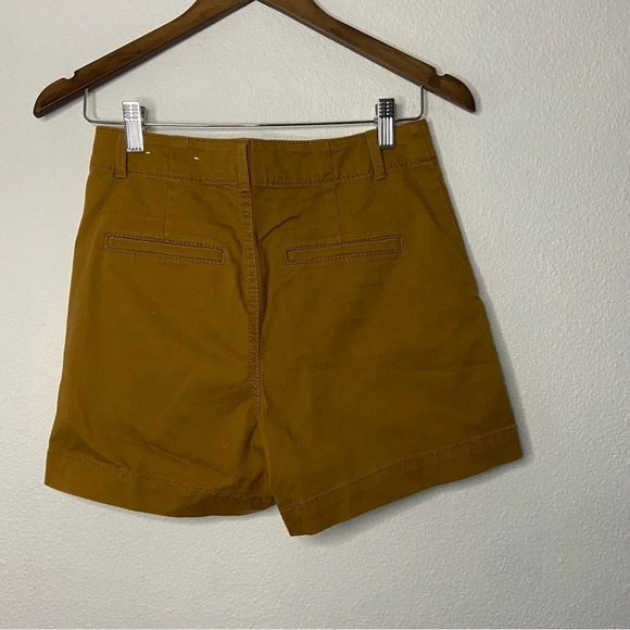 LOFT High Waist Twill Shorts Size 00 Brown Bronze NEW “The Washed Twill Short” - Picture 14 of 15